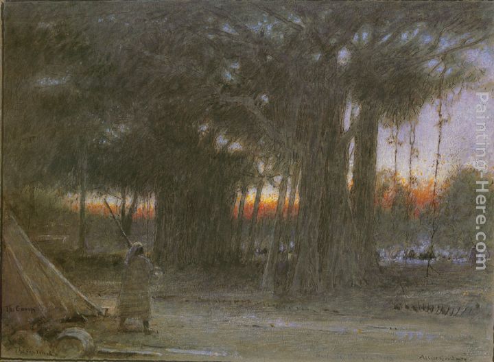 The Banyan Trees and the Sentinel painting - Albert Goodwin The Banyan Trees and the Sentinel art painting